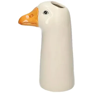 Kleine Deko Vase Gans Weiss H:10 cm aus Keramik - Vasen, Tiervase, Dekoration, Keramikvase, moderner Deko Stil