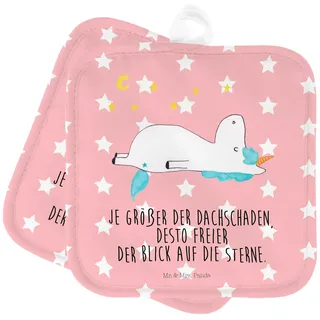Mr. & Mrs. Panda Topfuntersetzer Einhorn Sternenhimmel - Geschenk, Verrückt, Unicorn, Topfhandschuh, Einhörner, Topflappen lustig, Topflappenset,
