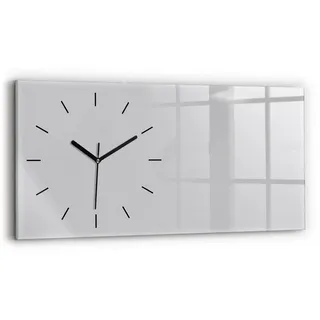 Tulup Wanduhr Glasuhr Rechteckige Wanduhr 60x30 cm Uhr aus Gehärtetem Glas grau