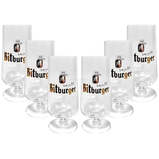 Bitburger Kelch Tulpen Glas Gläser-Set - 6x Biertulpen 0,3l geeicht