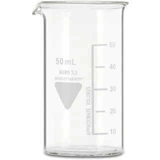 RASOTHERM Becherglas hohe Form mit Ausguss, (Boro 3.3), 50 ml