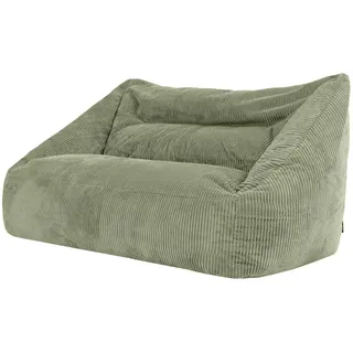 I.C.O.N. Icon Cecilia Cord Sitzsack Sofa mit Füllung, Sofa 2 Sitzer, Grün