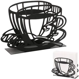 Floatdream Schwarz Serviettenhalter, Serviettenhalter Metall, Tisch Papier Lagerung Rack, Kaffeetassen Design, Für Esszimmer, Wohnzimmer, Bar, Küchendekoration