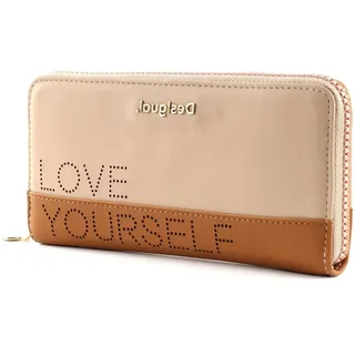 Desigual Damen Mone_rhapsody Zip Around Geldbörse, Braun-Beige, 2x9.5x19 cm - 2x9.5x19 cm (B x H x T)