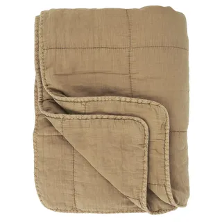 IB Laursen Vintage Quilt unifarben, 180 x 130 cm, cognac