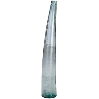 GILDE Vase Corno Petrol aus recyceltem Glas Europäische Herstellung H: 120 cm Ø 20 cm 39199