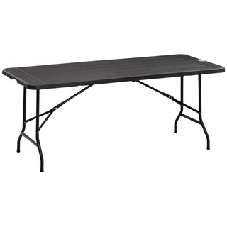 Rootz Outdoor-Tisch – Gartentisch – für 6 Personen – klappbar – Holzoptik – Dunkelgrau – 180 x 75,5 x 73 cm