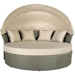 Riess Ambiente Outdoor Sonneninsel - Playa Living - 165cm - Natur - Polyrattan Aluminium - inklusive Kissen wetterfest