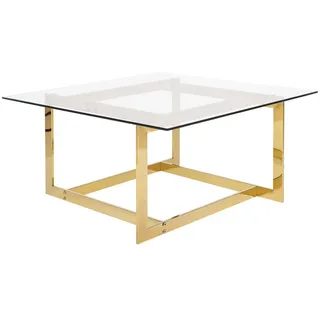 Beliani Couchtisch Transparent/Gold Eiche 80 x 40 cm