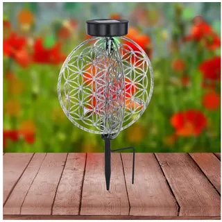 bmf-versand LED Solarleuchte Solarleuchte Garten Scheibe 20cm Solarlampe Außen Leuchte Solar mit, Schalter, Dekolampe, Gartenleuchte, LED fest integriert, warmweiß, Dekoleuchte