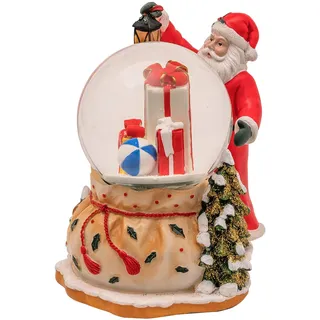 Wichtelstube-Kollektion Weihnachtsdeko Innen - Handbemalte LED Schneekugel Weihnachten mit Farbwechsel, batteriebetriebenem Schneegestöber, detailreichem Weihnachtsmann, Spieluhr Weihnachten