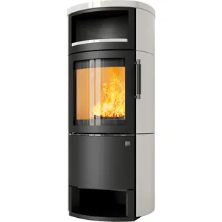 Kaminofen HARK 44-5.3 GT ECOplus 5 kW - Ofenkacheln: Creme-Weiß - Korpus: graphit