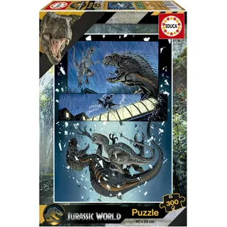 Educa - Kinderpuzzle Jurassic World 300 Teile mit Dinosauriern | Grosse Teile aus robustem Material mit sicherem Griff dazu | Ab 8 Jahren (20515)