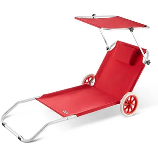 CASARIA Sonnenliege Klappliege 200 x 70 x 30 cm Rot