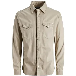 JACK & JONES Sheridan Langarmhemd Crockery / Slim Fit 2XL