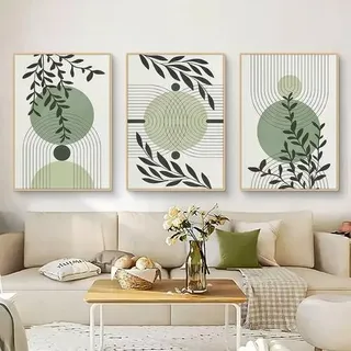 Poster 3er Set Boho Pflanzen 50x70cm Wohnzimmer C 50x70cm