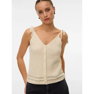 Vero Moda Stricktop VMSALTY SANDS SL TOP SE Baumwolle beige S (36)