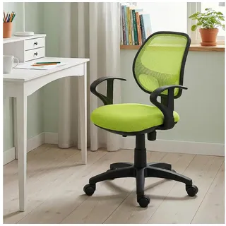 IDIMEX Schreibtischstuhl COOL, für Kinder ergonomisch und höhenverstellbar mit Armlehnen Grün grün 97 cm x 58 cm