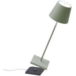 Zafferano LED Tischleuchte Poldina Pro - Kabellose, Dimmbare LED-Tischlampe aus Aluminium grün