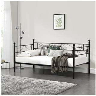 en.casa Metallbett, »Granada« Tagesbett 90x200cm in diversen Farben schwarz