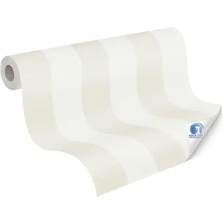A.S. Création Vliestapete Streifen 10,05 x 0,53 m 0 g Beige/Weiß 787217