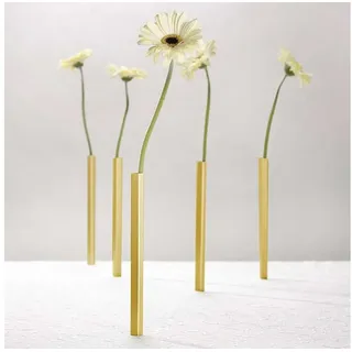 Peleg Design Magnetische Blumenvase – Mini Vasen für Tischdeko | Set mit 5 kleinen Silbervasen aus Aluminium – Vasen Set für Wohn- und Gartendekoration, für echte und künstliche Blumen (Gold)