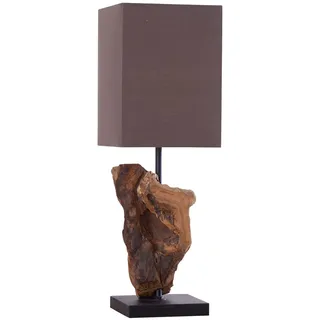 invicta INTERIOR Design Treibholz Lampe HYPNOTIC Schirm braun Handarbeit massiv Edelholz Leuchte