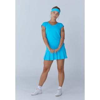 SPORTKIND Funktionsshirt Tennis Shirt Loose Fit V-Neck Mädchen & Damen türkis blau XL