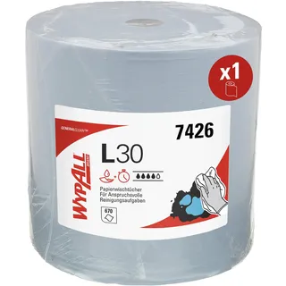 Kimberly-Clark WypAll L30 Jumborolle, 1 Rolle x 670 Wischtücher, 3-lagig, blau