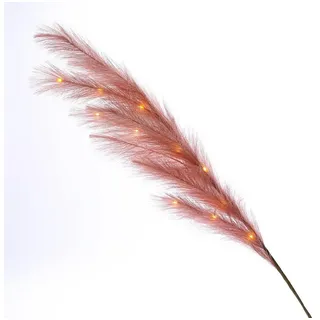 MARELIDA LED-Leuchtzweig LED Federbüschel Pampasgras Dekozweig Leuchtzweig 118cm rosa, 15-flammig rosa