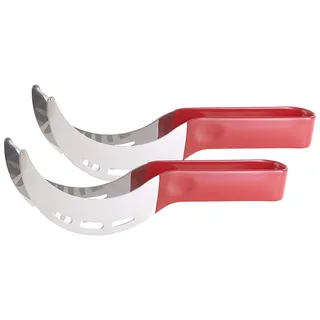 PEARL Wassermelonen-Messer: 2er-Set 2in1-Wassermelonenschneider und Servierzange aus Edelstahl (Küchenubehör, Edelstal-Melonenmesser, Melonen)
