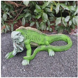 Aspinaworld Gartenfigur Leguan Figur 55 cm lang wetterfest grün