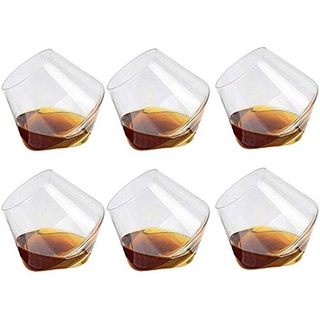QKFON Whiskyglas 400 ml Tumbler Rum Weinglas im klassischen Stil ohne Stiel, personalisiertes Geschenk-Set von 6
