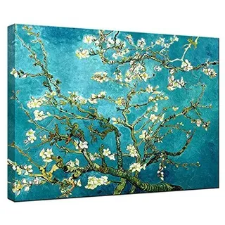 Wieco Art Extra große Mandelblüten-Giclée-Leinwanddrucke von Van Gogh, berühmte Ölgemälde, Blumenbilder für Schlafzimmer, Heimdekoration