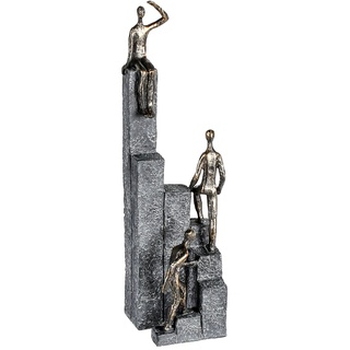 Dekofigur CASABLANCA BY GILDE "Skulptur Climbing, bronzefarben/grau" Dekofiguren Gr. B/H/T: 10 cm x 39 cm x 11 cm, orange (bronzefarben, grau) Deko-Objekte