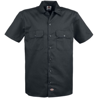 Dickies Kurzarmhemd - Short Sleeve Work Shirt - S bis 3XL - für Männer - Größe L - schwarz