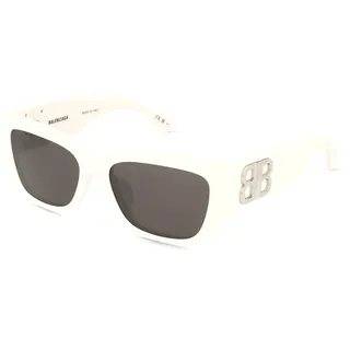 Balenciaga BB0361SK Damen-Sonnenbrille Vollrand Cat Eye Acetat-Gestell, weiß
