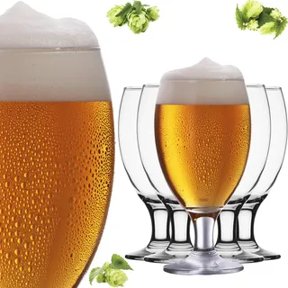PLATINUX Biertulpen Biergläser Set 6 Teilig 500ml (max.610ml) Bierkrüge aus Glas Bierschwenker Pilsgläser Tulpe 0,5L