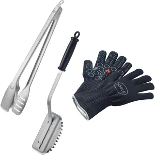 Rösle Grillbesteck-Set 3-tlg. Edelstahl schwarz/silber