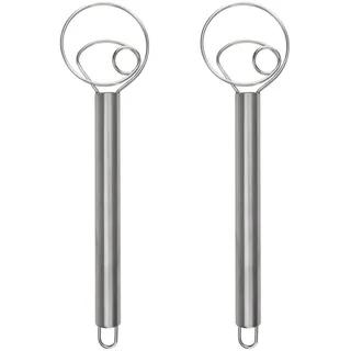 2 Stück 11 Zoll Dänischer Teigbesen, Dänischer Schneebesen aus Edelstahl, Rührbesen für Teig, Dänische Teig Schneebesen für Brot, Teig, Kuchen, Gebäck