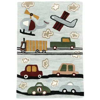 Cars Handtufted Teppich - Hellblau 120x180
