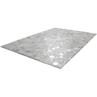 Teppich KAYOOM "Spark 210" Teppiche Gr. B/L: 80 cm x 150 cm, 8 mm, 1 St., grau (grau, silber) Esszimmerteppiche