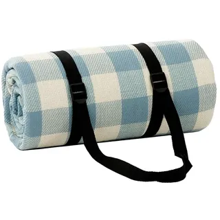 Karierte Picknickdecke Extra Groß Verdicken Wasserdicht Sanddicht Stranddecke Picknickmatte Mit Riemen Tragbar Faltbar Draussen Plaid Teppich Zum Camping Wandern Reise Gras Xl, Xxl, Xxxl