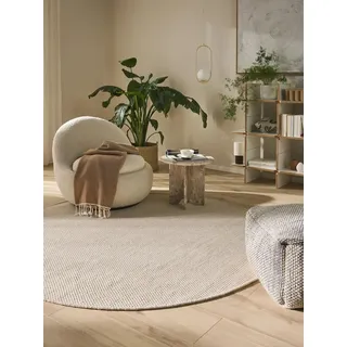 benuta Rocco Wollteppich 250 x 250 cm Weiß