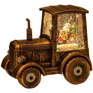 Weihnachtsbaum-LKW, Traktor-Schneekugel, dekorative Schneekugel LKW, Schneekugel-Laterne, Weihnachts-Mittelstück Tischdekorationen, Vintage-Bronze, Traktor-Form, Weihnachtsmann Weihnachtslaterne
