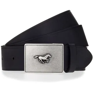 Mustang Herrengürtel Leder 4 cm schwarz 85
