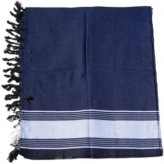 RAHIA Original Kenianisches Kikoi - Handgewebtes Premium-Strandtuch aus Baumwolle, Unisex, Pareo, Strandüberwürf, Picknickdecke & Reisedecke (Marineblau)