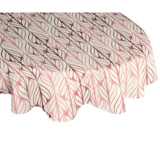 Tischdecke ADAM "Wave" Tischdecken Gr. B/L: 220 cm x 145 cm, oval, bunt (natur, dunkelrot, rosa) Tischdecken nachhaltig aus Bio-Baumwolle,Made in Germany