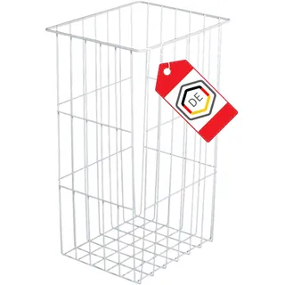 Gedotec Wäschekorb weiss Gitterkorb Wäsche-Korb mit Einhänge-Funktion | Wäschesammler stapelbar | BxTxH 340 x 250 x 450 mm | Metall RAL 9010 weiß pulverbeschichtet | 1 Stück - Korb zum Einhängen