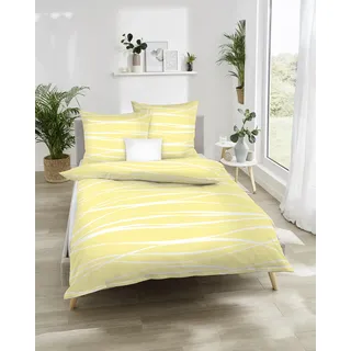 KAEPPEL Motion Mako-Satin gelb 155 x 220 cm + 80 x 80 cm